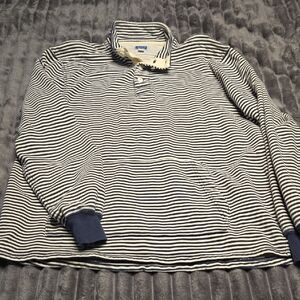 J. Crew Navy and White Striped Casual Shirt